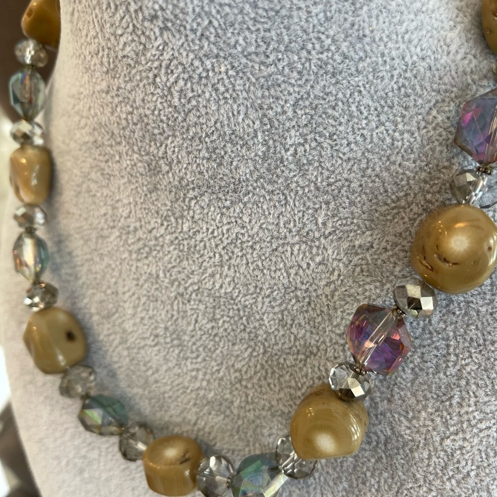 Signed Donna Dressler 925 Necklace AURORA BOREALIS Crystal and Stone Necklace - Picture 3 of 4